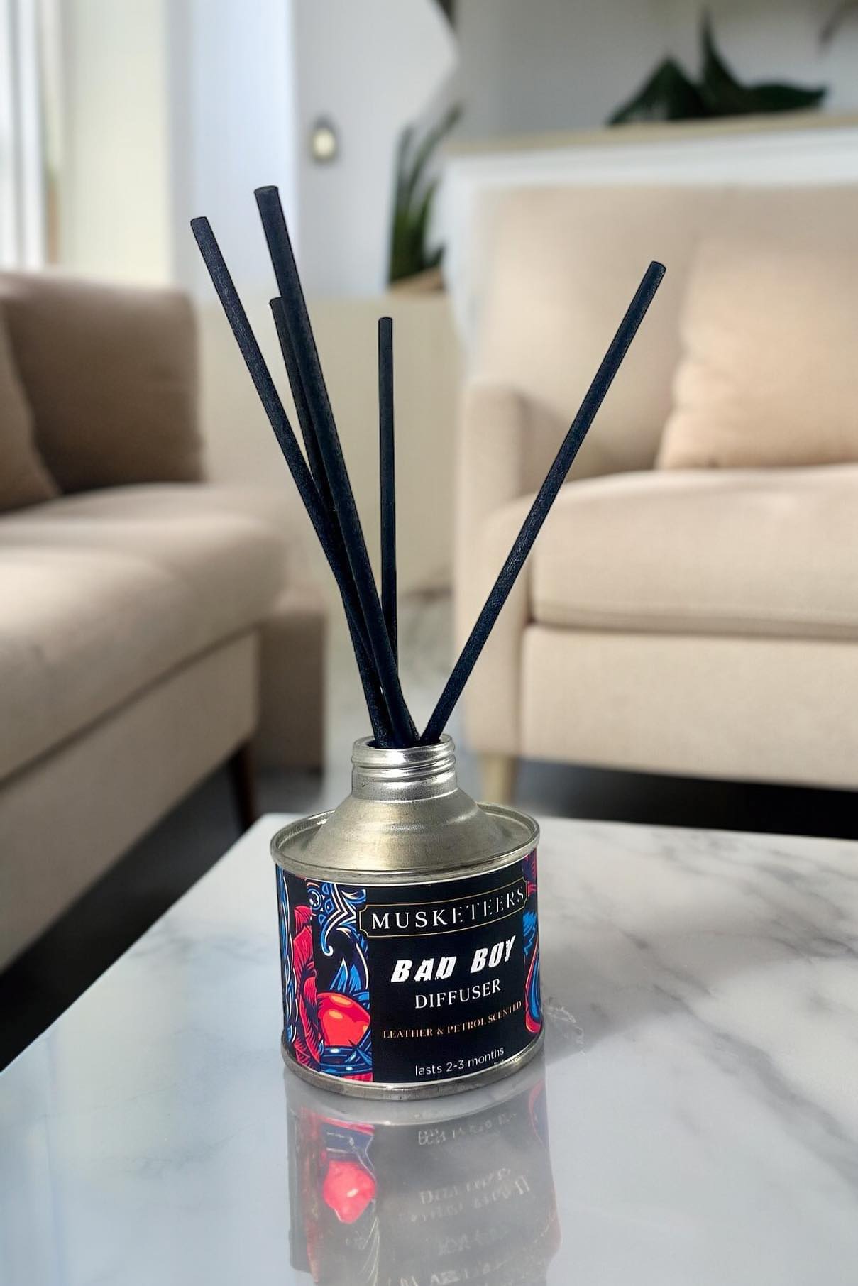 Bad Boy - Leather & Petrol Reed Diffuser