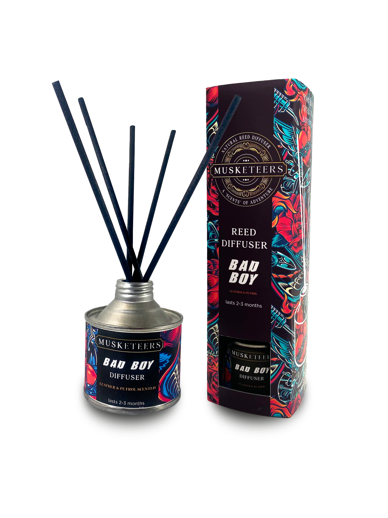 Bad Boy - Leather & Petrol Reed Diffuser