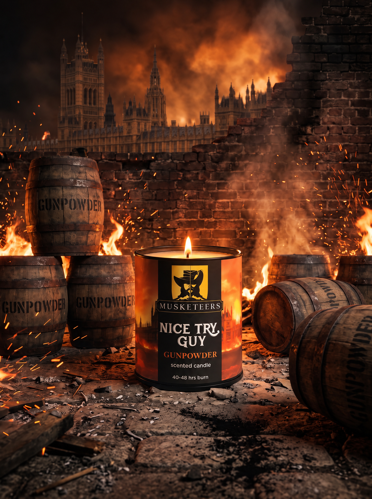 Nice Try, Guy - Gunpowder Scented Candle - Guy Fawkes/Bonfire Night Limited Edition
